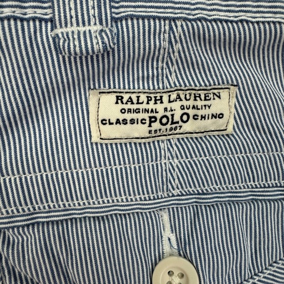 Polo Ralph Lauren Cargo Shorts Mens 38 Blue Seersucker Stripe Classic Chino - Picture 10 of 13